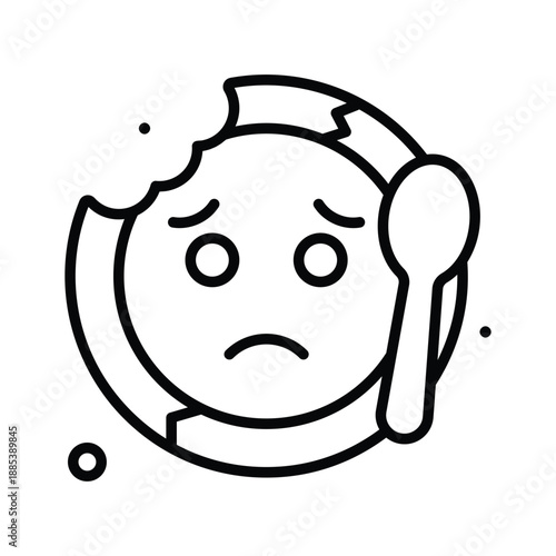 Get this modern line icon of hunger, food scarcity, malnutrition issues