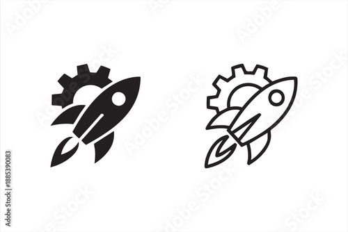 Technology Startup Rocket Symbol for Digital Growth Solutions