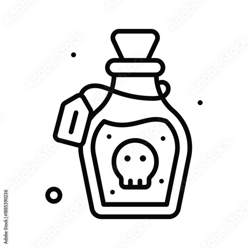A modern line icon of poison, toxic substances and health danger