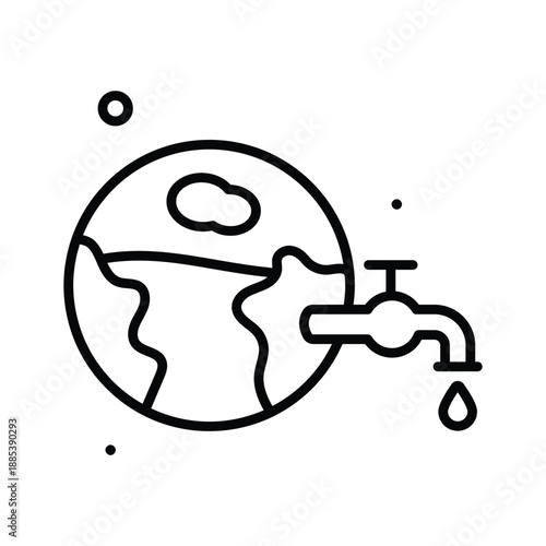 Check out this amazing line icon of water shortage