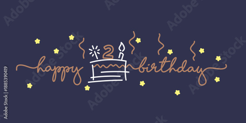 2nd birthday greeting card invitation