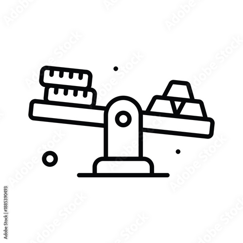 Grab this carefully designed trendy line icon of gold value