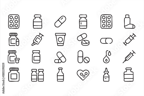 Pharmaceutical Drug Icons for Clinical and Health App Interfaces