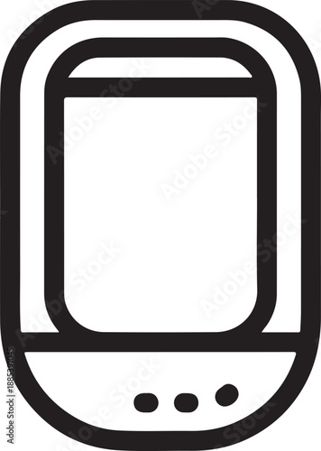 Black line icon of an airplane window with a clear view inside.