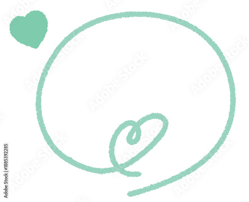 クレヨンハートのくるりんサークルフレーム/グリーン