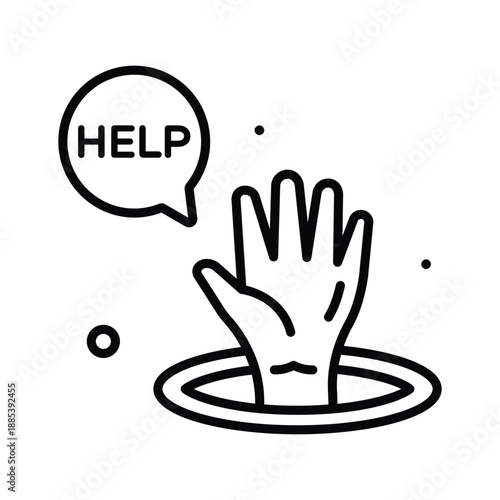 Trendy line icon of help, emergency assistance and support services