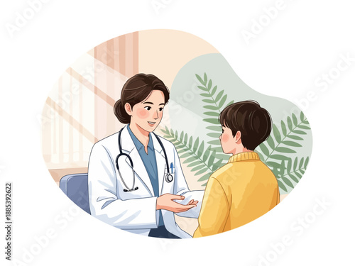 Traditional korean family in hanbok clothing standing together