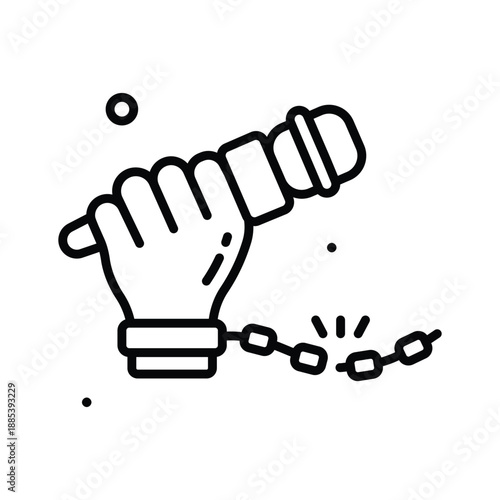 Press freedom line icon, independent journalism and expression