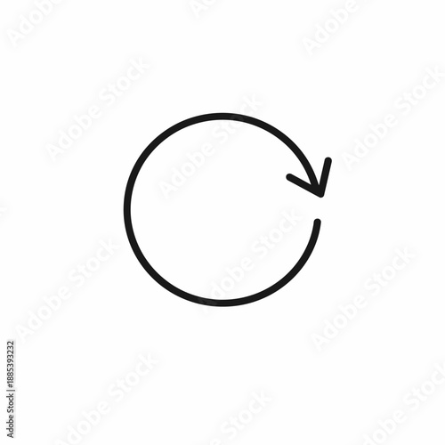 Circular arrow icon line vector graphic for reload or refresh interface element.