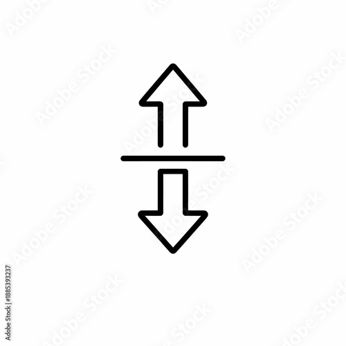 Up and Down Arrows Line Icon for Scaling or Vertical Movement