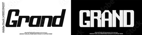 Grand Minimal modern alphabet fonts. Typography minimalist neon urban digital fashion future creative logo font.