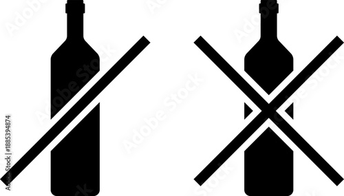 No alcohol bottle symbols