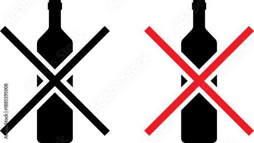 Prohibited alcohol bottle symbols