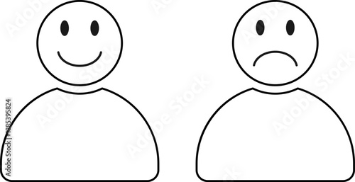 Simple emotion icons - happy and sad faces