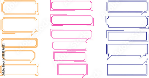 Collection of colorful blank text boxes and labels