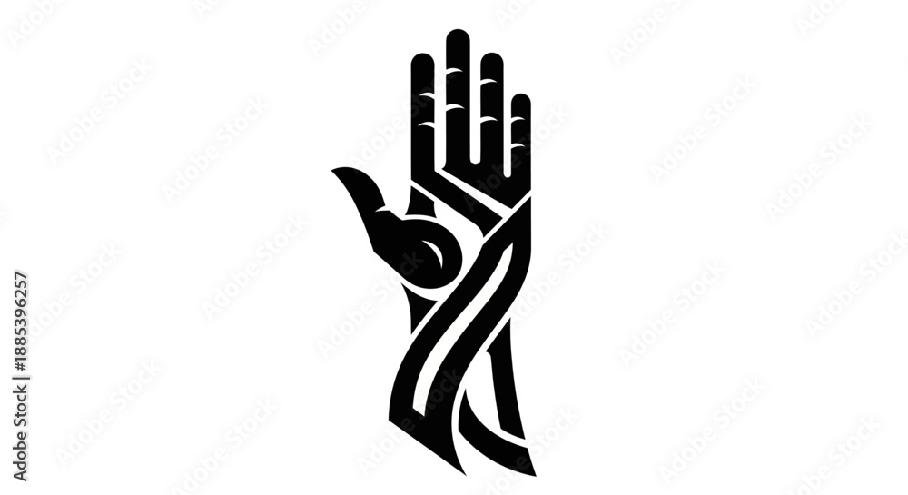 Obraz premium Abstract hand illustration in black and white