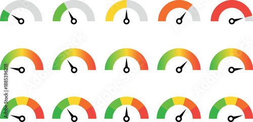 Colorful gauge indicators set
