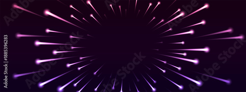 Space abstract background with blur motion lights. Science fiction space travel. Speed lines vector illustration