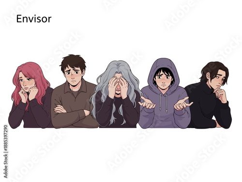 Collection of colorful alarm clocks on various colored backgrounds