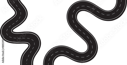 Winding road with curves and turns