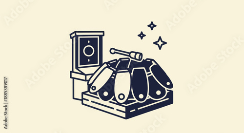 Abstract illustration of a claw machine