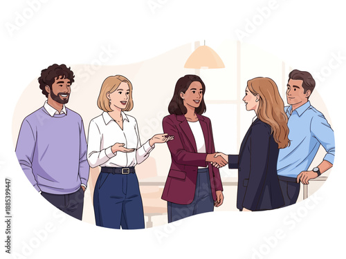 A group of people in various dynamic poses and movements in casual wear