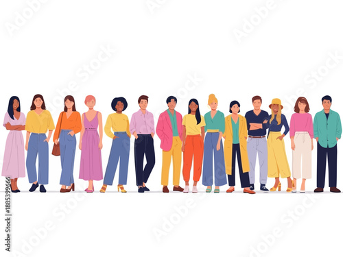 Illustration of people engaging in various teamwork and partnership activities on colorful background