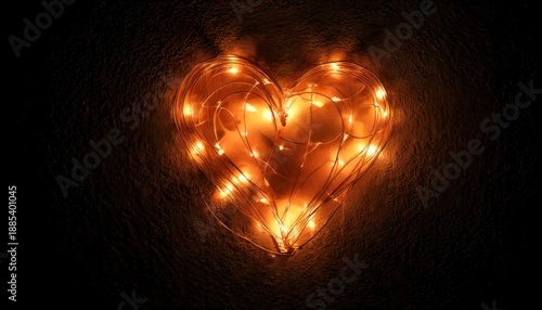 Glowing Heart of Lights - A Symbol of Love and Warmth.