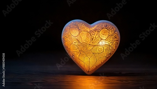 Glowing Heart - A Symbol of Love and Warmth in Darkness.