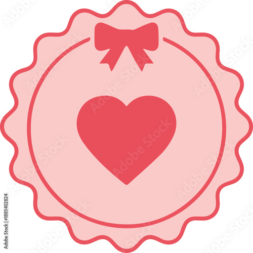 Abstract hearts in shades of red and pink a minimalist design element