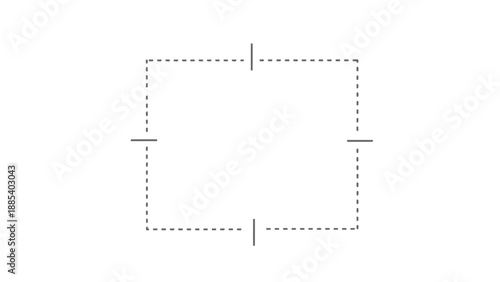 Gray outline forming a square shape with corner tick marks and center lines