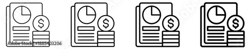 Cost Planning Document  Icon Set Different Style Collection
