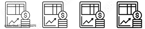 Expense Planning Sheet  Icon Set Different Style Collection
