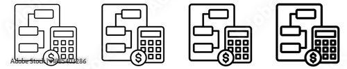 Budget Planning Diagram  Icon Set Different Style Collection
