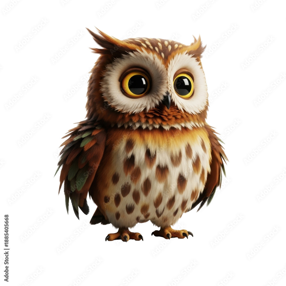 Fototapeta premium Cute Cartoon Owl Illustration