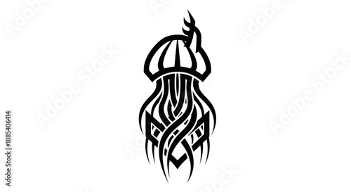 Abstract jellyfish silhouette artwork