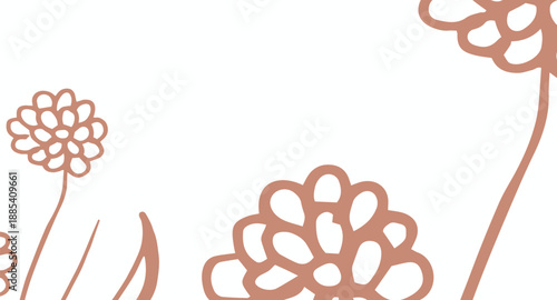 This abstract floral background features elegant line-art flowers drawn with smooth, flowing strokes in rich red tones. The minimal yet decorative floral elements create a modern and sophisticated loo