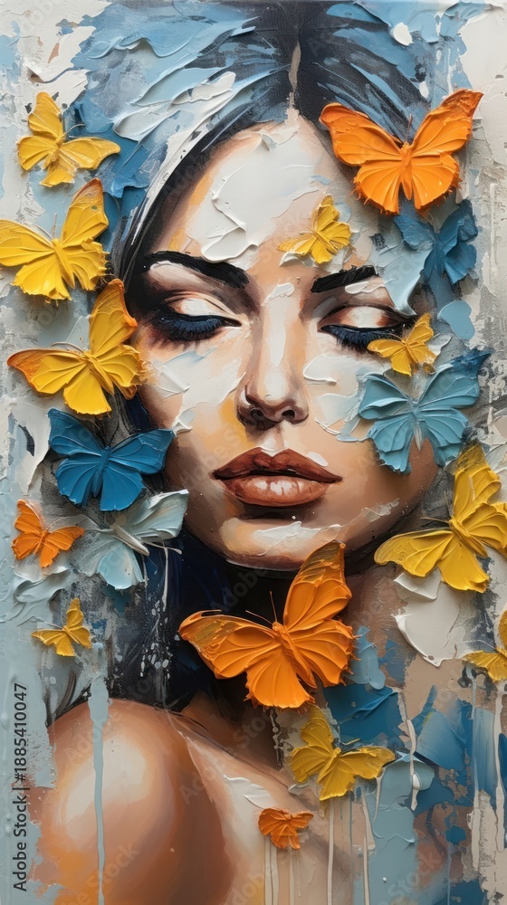 Obraz premium Summer portrait painting flower.