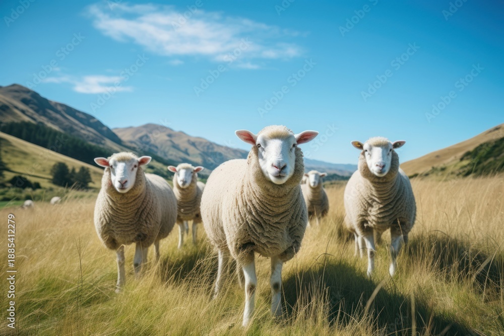 Fototapeta premium Sheep livestock outdoors animal.