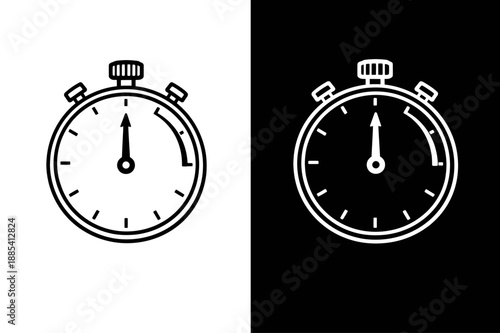 Stopwatch icon measuring time, speed, and efficiency