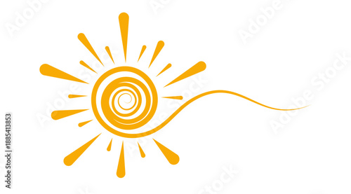 Summer sunshine and warmth concept  Abstract sun logo design