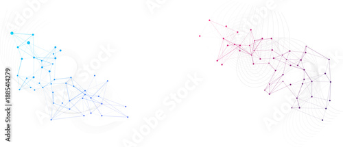Abstract Network Connections  Blue and Magenta Plexus Background