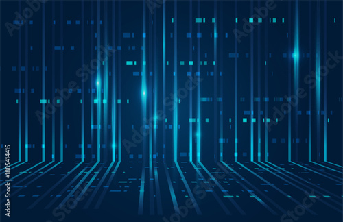 Abstract Digital Data Stream  Technology Background with Perspective