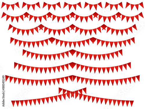 ガーランド三角、曲線、ライン、m10赤