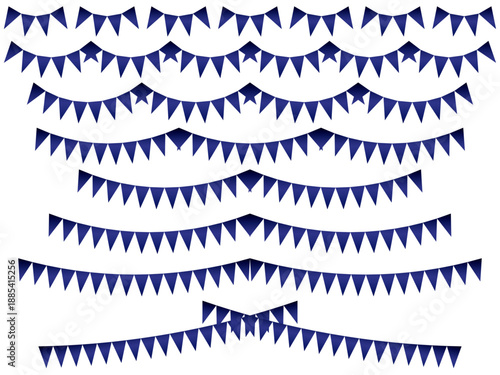 ガーランド三角、曲線、ライン、m14紺