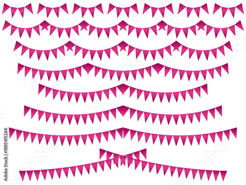 ガーランド三角、曲線、ライン、m12マゼンタ