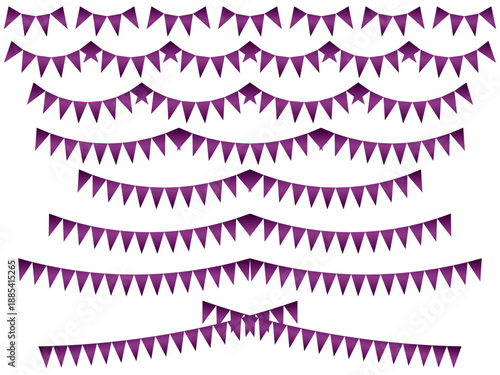 ガーランド三角、曲線、ライン、m13紫