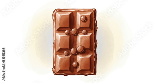 Chocolate Bar Illustration Featuring Confectionery Delights on a Clean Background from a Direct Viewpoint