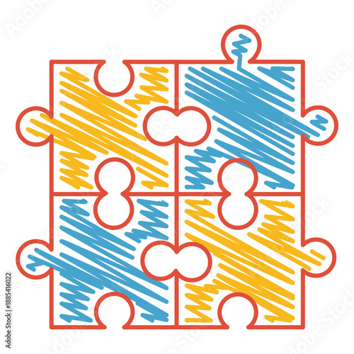 Scribble Puzzle Piece Art