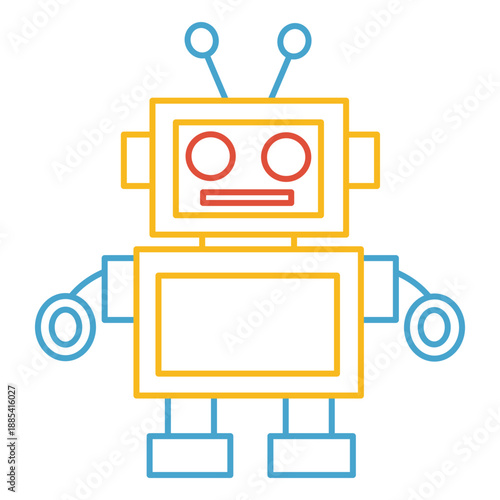 Robot Toy Line Drawing